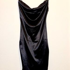 Black Satin Mini Part Dress size SMALL